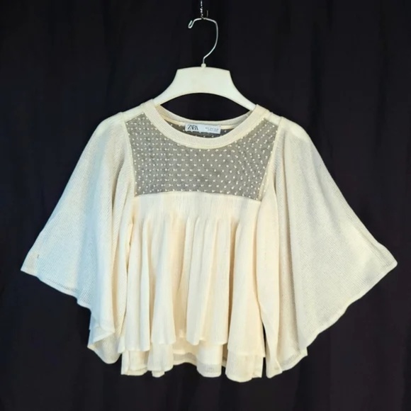 Zara Mesh Neckline Layered Top - Picture 2 of 9
